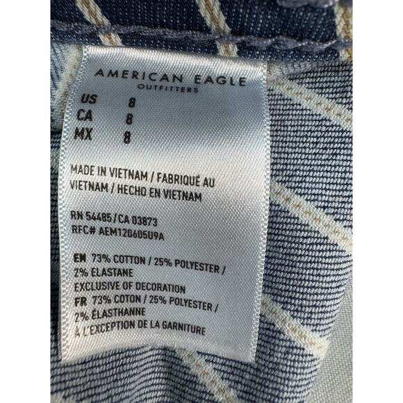 American Eagle Womens Striped Shorts 8 Hi Rise Western Rodeo Cowboy Retro Boho - Picture 6 of 9
